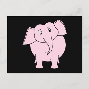 Tecknad av Rosa Elephant Vykort