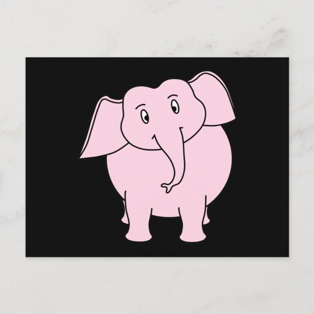 Tecknad av Rosa Elephant Vykort (Framsida)
