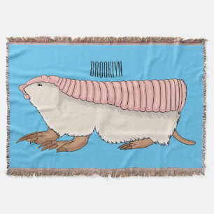 tecknad av rosa Fairy armadillo  illustration Filt