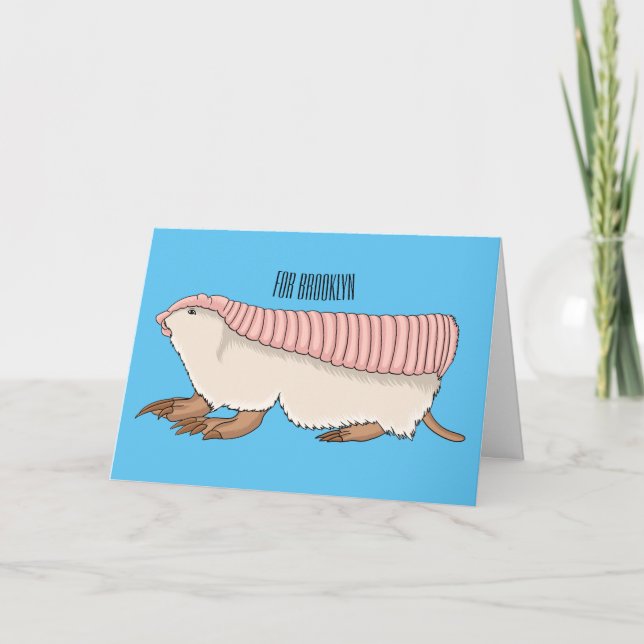 tecknad av rosa Fairy armadillo  illustration Kort (Framsida)