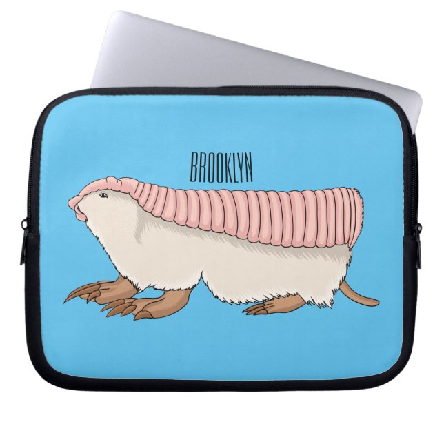 tecknad av rosa Fairy armadillo  illustration Laptop Fodral (Framsidan)