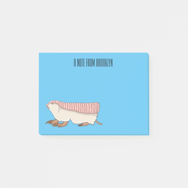 tecknad av rosa Fairy armadillo  illustration Post-it Block (Framsida)