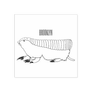 tecknad av rosa Fairy armadillo illustration Stämpel