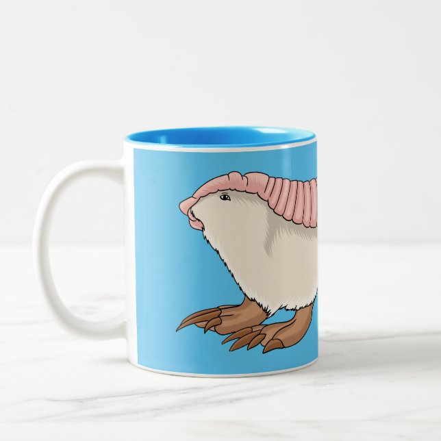 tecknad av rosa Fairy armadillo  illustration Två-Tonad Mugg (Vänster)
