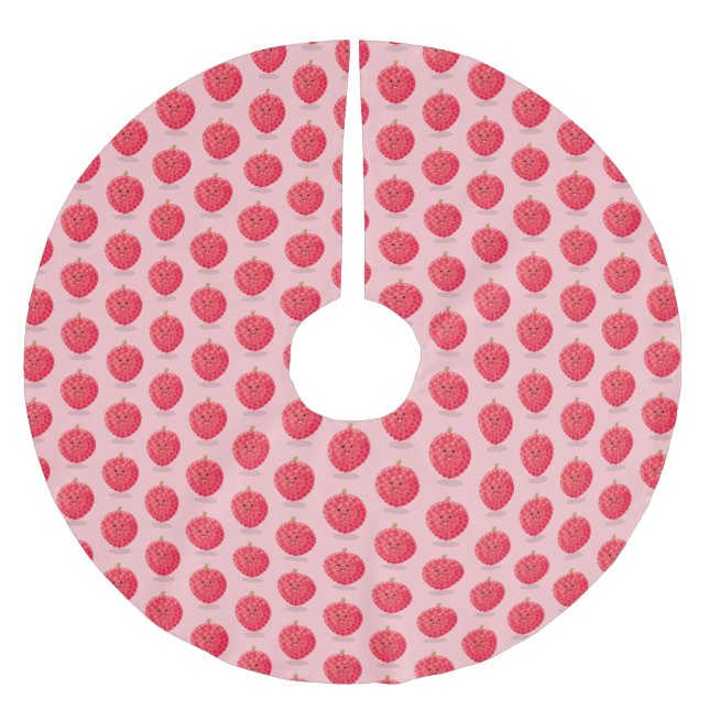 Tecknad av rosa-lyktfärg julgransmatta borstad polyester (Framsidan)