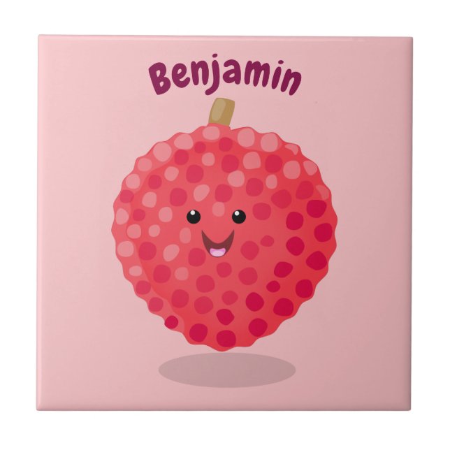 Tecknad av rosa-lyktfärg kakelplatta (Framsidan)