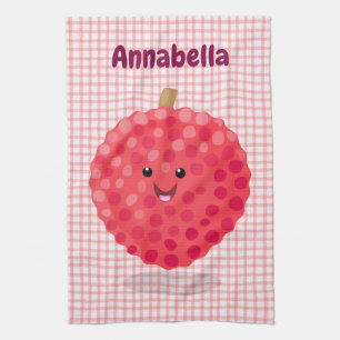 Tecknad av rosa-lyktfärg kökshandduk