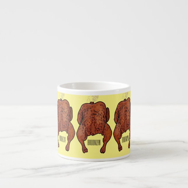 Tecknad av rostade kycklingar espressomugg (Framsidan)