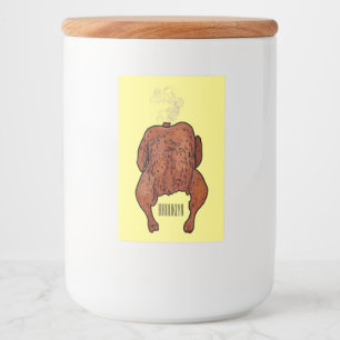 Tecknad av rostade kycklingar mat etikett