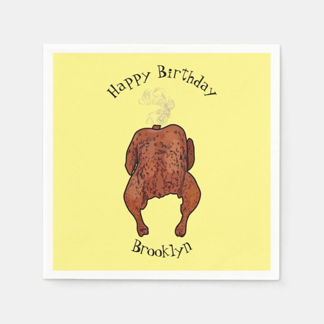 Tecknad av rostade kycklingar pappersservett (Framsidan)