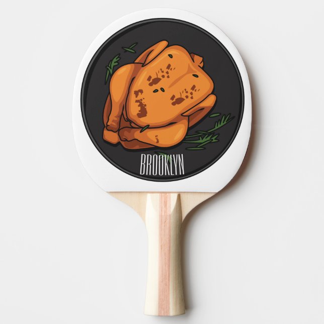 Tecknad av rostade kycklingar pingisracket (Framsidan)