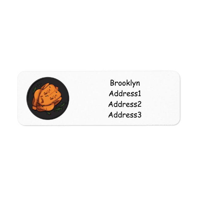 Tecknad av rostade kycklingar returadress etikett (Framsidan)