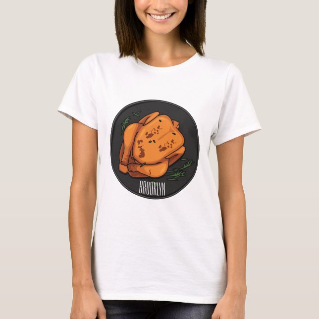 Tecknad av rostade kycklingar t shirt (Framsida)