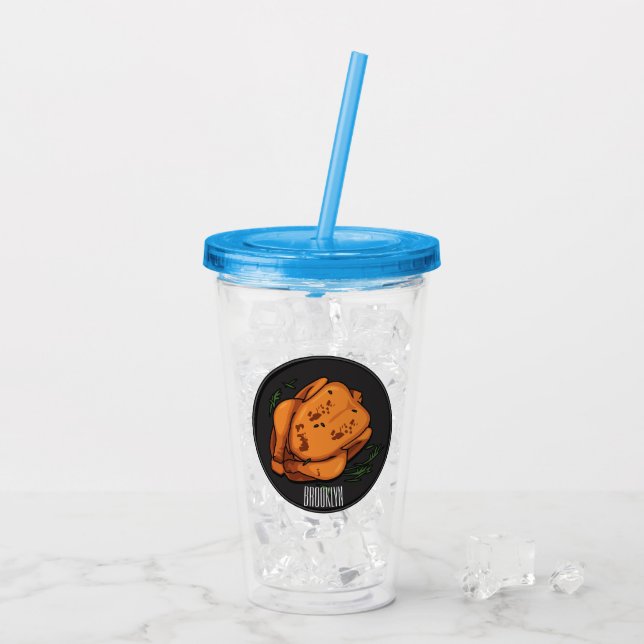 Tecknad av rostade kycklingar take away mugg (Baksida Ice)