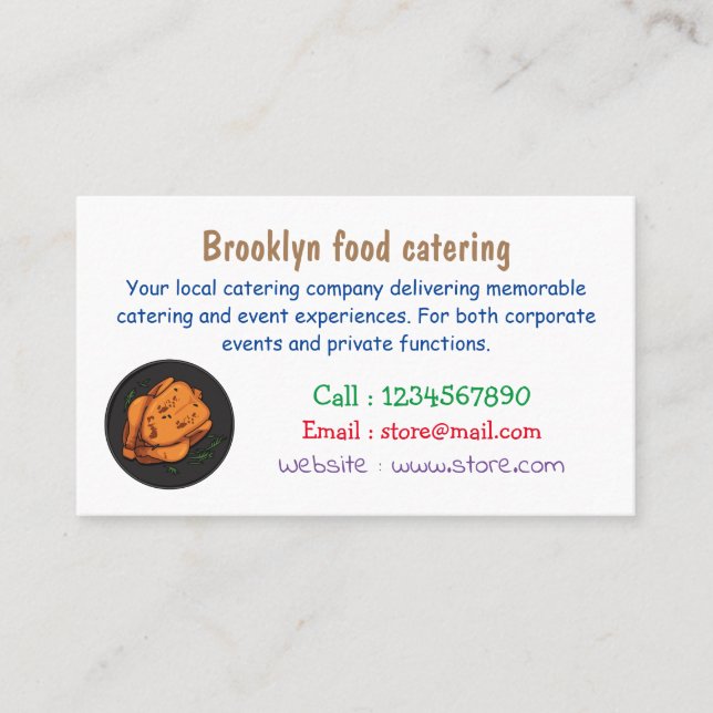 Tecknad av rostade kycklingar visitkort (Framsida)