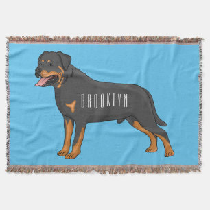 Tecknad av Rottweiler-hund Filt