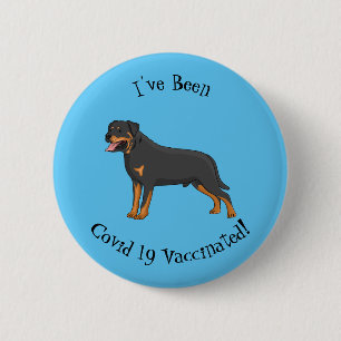 Tecknad av Rottweiler-hund Knapp