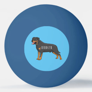 Tecknad av Rottweiler-hund Pingisboll