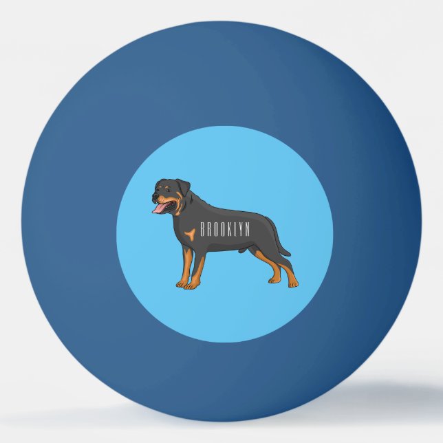 Tecknad av Rottweiler-hund Pingisboll (Framsidan)