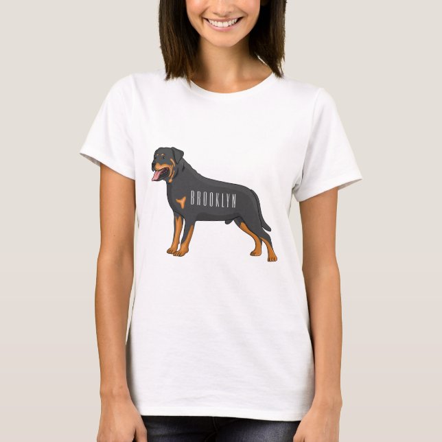 Tecknad av Rottweiler-hund T Shirt (Framsida)
