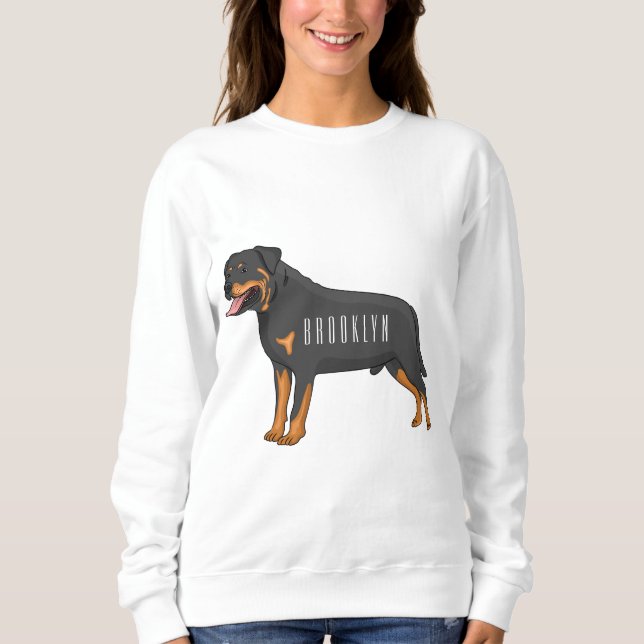 Tecknad av Rottweiler-hund T Shirt (Framsida)