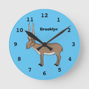 Tecknad av Saiga antelope  Rund Klocka