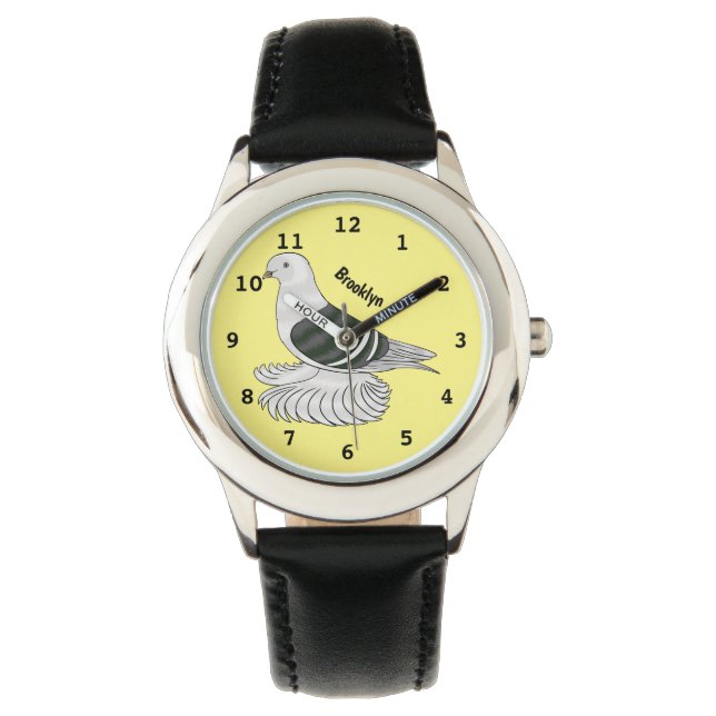 Tecknad av saxjtens duva armbandsur (Framsida)
