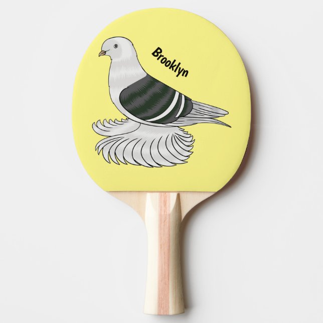 Tecknad av saxjtens duva pingisracket (Framsidan)