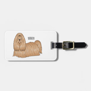 Tecknad av Shih tzu-hund för långa hårhår Bagagebricka