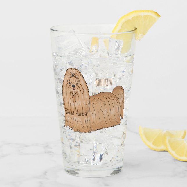 Tecknad av Shih tzu-hund för långa hårhår Glaskopp (Bakside Is)