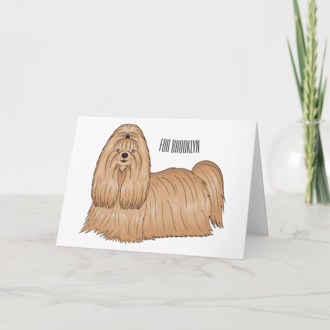 Tecknad av Shih tzu-hund för långa hårhår Kort (Framsida)