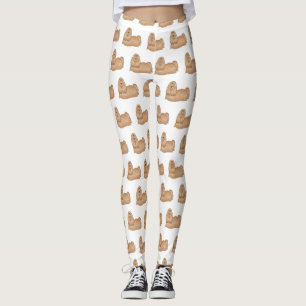 Tecknad av Shih tzu-hund för långa hårhår Leggings