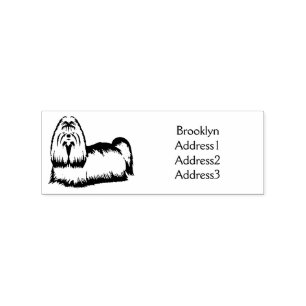 Tecknad av Shih tzu-hund för långa hårhår Stämpel