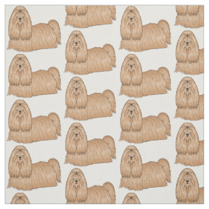 Tecknad av Shih tzu-hund för långa hårhår Tyg