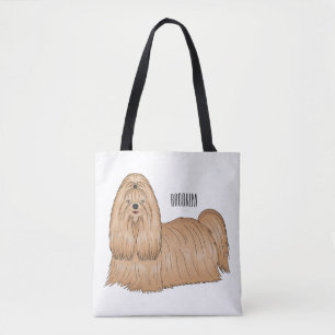 Tecknad av Shih tzu-hund för långa hårhår Tygkasse