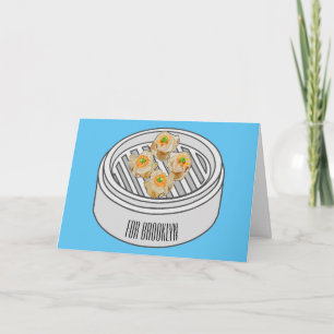 Tecknad av Shumai dim sum Kort
