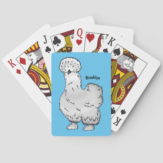 Tecknad av silkie-kyckling casinokort (Baksidan)