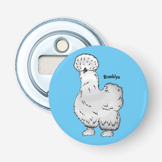 Tecknad av silkie-kyckling flasköppnare (Framsidan)