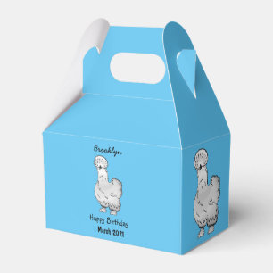 Tecknad av silkie-kyckling presentaskar