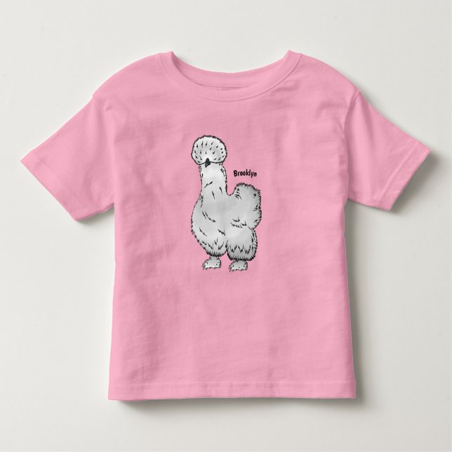 Tecknad av silkie-kyckling t shirt (Framsida)