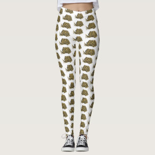tecknad av sjösluss i löv leggings
