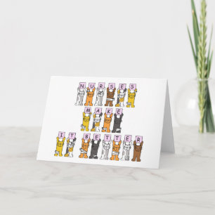 Tecknad av sjuksköterskor i lycklig i bandage kort