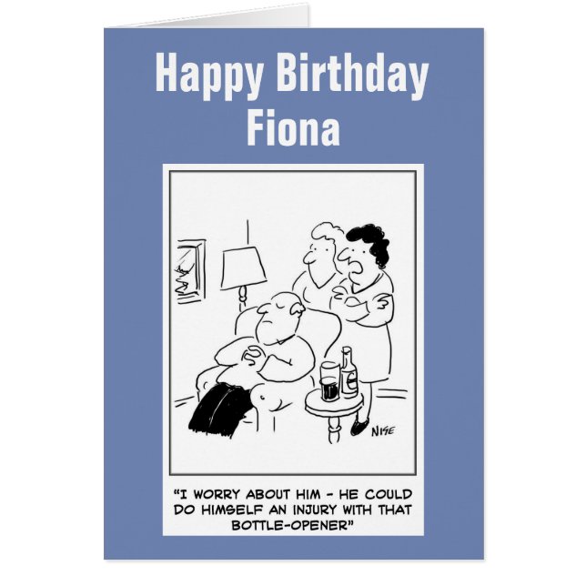 Tecknad av skada för flaska-öppnare hälsningskort (Framsidan)