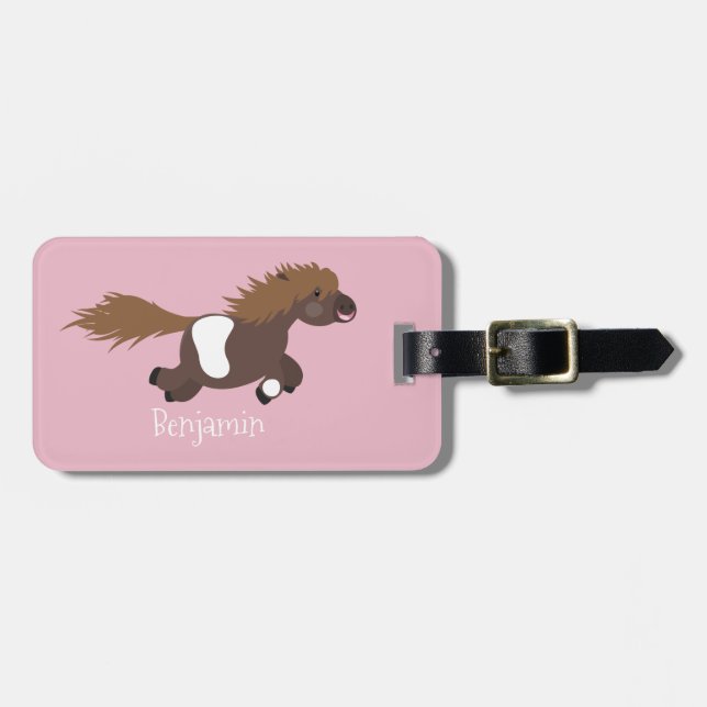 Tecknad av slam från Shetland pony Bagagebricka (Horisontell Framsida)
