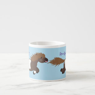 Tecknad av slam från Shetland pony Espressomugg