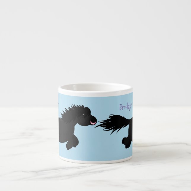 Tecknad av slam från Shetland pony Espressomugg (Framsidan)
