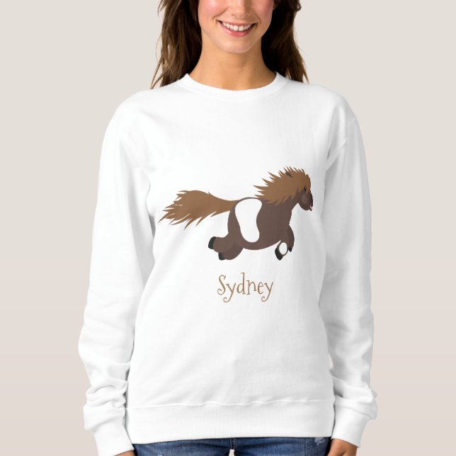 Tecknad av slam från Shetland pony T Shirt (Framsida)