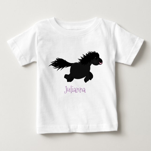 Tecknad av slam från Shetland pony T Shirt (Framsida)