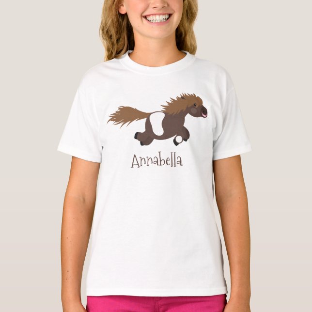 Tecknad av slam från Shetland pony T Shirt (Framsida)