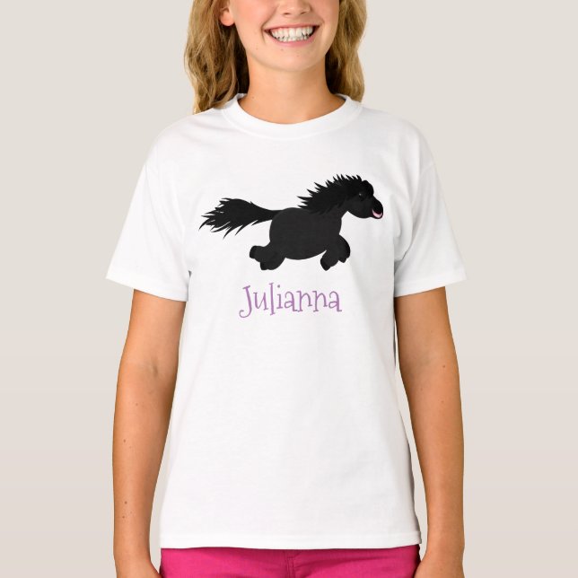 Tecknad av slam från Shetland pony T Shirt (Framsida)